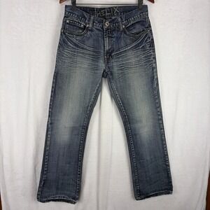 Helix Jeans Mens 32x32 Blue Dark Wash Slim Fit Straight Leg Boot Cut